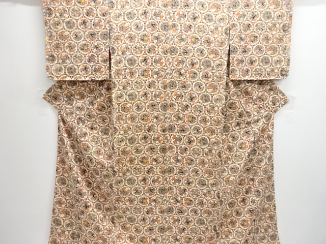 JAPANESE KIMONO / KOMON / UNUSED / FLOWER ROUNDEL